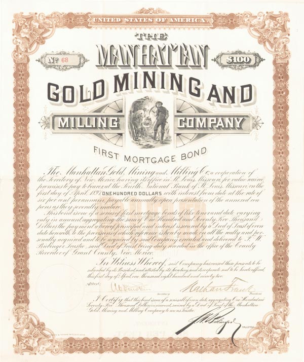 Manhattan Gold Mining and Milling Co. (Uncanceled)